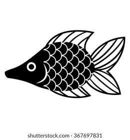 Vector Stylish Fish Seahorse Isolated On White Background