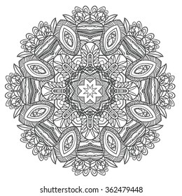vector stylish floral arabic mandala. vector illustration