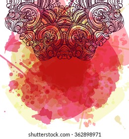 vector stylish floral arabic mandala with watercolor background. vector illustration