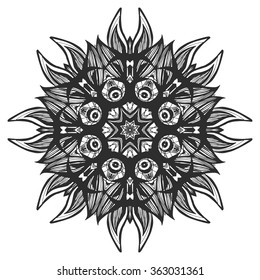 vector stylish floral arabic mandala. vector illustration