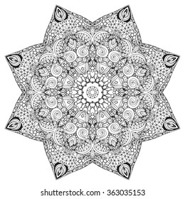 vector stylish floral arabic mandala. vector illustration