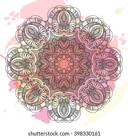 vector stylish floral arabic mandala. vector illustration