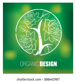 Vector stylish floral background, logo - design elements can be used for invitation, greeting cards