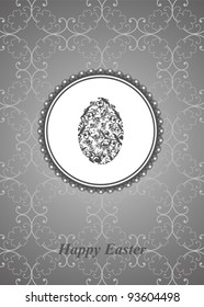 vector stylish gray greeting card dedicated to Easter