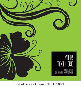Vector stylish green floral background - design elements can be used for invitation, greeting cards
