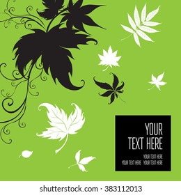 Vector stylish green floral background - design elements can be used for invitation, greeting cards