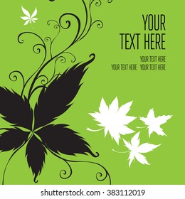 Vector stylish green floral background - design elements can be used for invitation, greeting cards