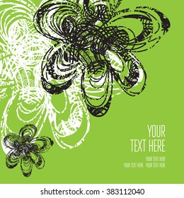 Vector stylish green floral background - design elements can be used for invitation, greeting cards