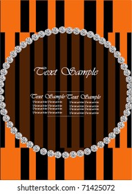 vector stylish greeting card with diamonds and tiger print