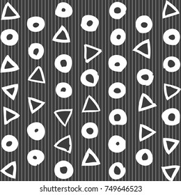 Vector stylish grunge texture. Monochrome geometric scattered shapes paint brush lines.Black and white