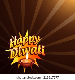 Vector stylish happy diwali background
