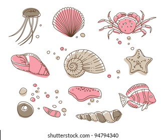 Vector stylish high quality Sea collection icons