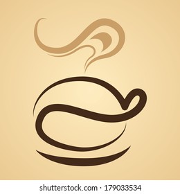 Vector Stylish Hot Coffee Cup Illustration On Background