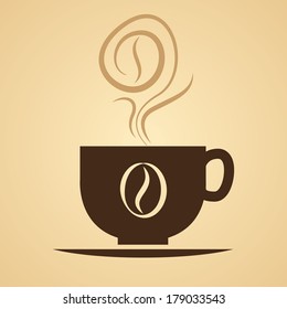 Vector Stylish Hot Coffee Cup Illustration On Background