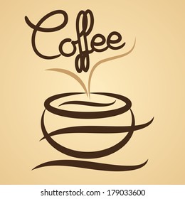 Vector Stylish Hot Coffee Cup Illustration On Background