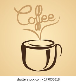Vector Stylish Hot Coffee Cup Illustration On Background