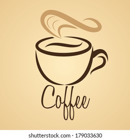 Vector Stylish Hot Coffee Cup Illustration On Background