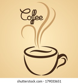 Vector Stylish Hot Coffee Cup Illustration On Background