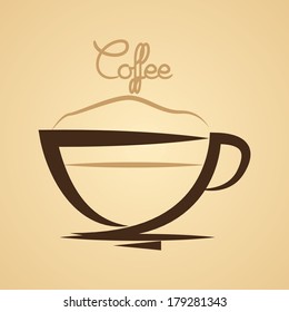 Vector Stylish Hot Coffee Cup Illustration On Background