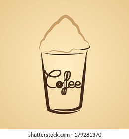 Vector Stylish Hot Coffee Cup Illustration On Background