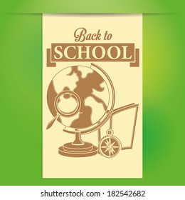 Vector Stylish Illustration Of A Globe, Magnifying Glass And Compass On Background