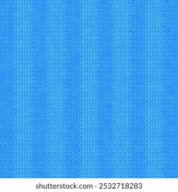 Vector Stylish Knit. Blue Knitted Texture. Woolen Pullover Canvas Print. Winter Fabric Pattern.