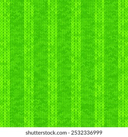 Vector Stylish Knit. Green Knitted Texture. Woolen Pullover Canvas Print. Winter Fabric Pattern.