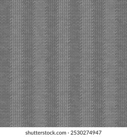 Vector Stylish Knit. Grey Knitted Texture. Woolen Pullover Canvas Print. Winter Fabric Pattern.