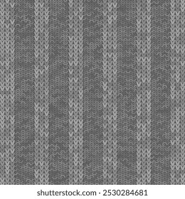 Vector Stylish Knit. Grey Knitted Texture. Woolen Pullover Canvas Print. Winter Fabric Pattern.
