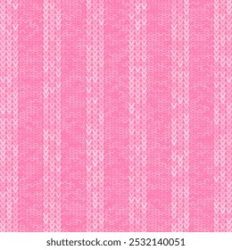 Vector Stylish Knit. Pink Knitted Texture. Woolen Pullover Canvas Print. Winter Fabric Pattern.