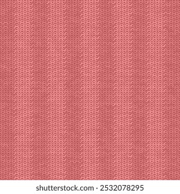 Vector Stylish Knit. Red Knitted Texture. Woolen Pullover Canvas Print. Winter Fabric Pattern.