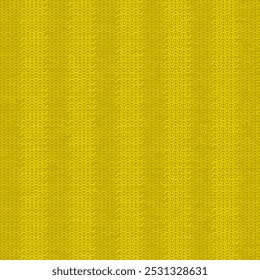 Vector Stylish Knit. Yellow Knitted Texture. Woolen Pullover Canvas Print. Winter Fabric Pattern.