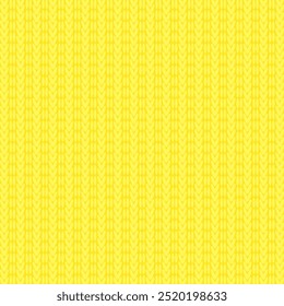 Vector Stylish Knit. Yellow Texture. Woolen Pullover Canvas Print. Winter Fabric Pattern