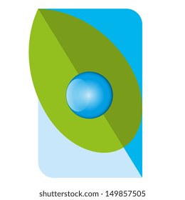 Vector Stylish Leaf And Water Eco Icon