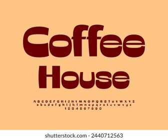 Vector stylish logo Coffee House. Modern Elegant Font. Trendy Artistic Alphabet Letters and Numbers set.