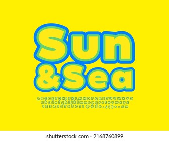 Logo de diseño vectorial Sun y Sea. Fuente moderna y brillante. Letras y números de alfabeto creativos