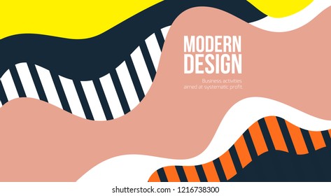 Vector stylish minimal background design. trend for liquid forms. 80s memphis style graphics. abstract background for your presentation or landing page