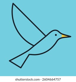 Vector Stylish Minimalist Bird Logo in a Single Color Design, Perfect for Branding and Professional Identity