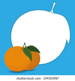Vector Stylish Orange Isolated On Blue Background