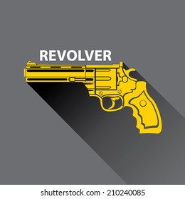 vector stylish orange revolver icon on grey