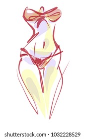 VECTOR 
stylish  original hand-drawn graphic with beautiful young   girl model for design. Fashion, style, youth, fitness, sports, beauty. Graphic, sketch, drawing. Sexy body.
