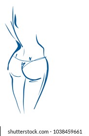 VECTOR 
stylish  original hand-drawn graphic with beautiful young   girl model for design. Fashion, style, youth, fitness, sports, beauty. Graphic, sketch, drawing. Sexy body.
