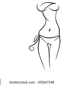 VECTOR 
stylish  original hand-drawn graphic with beautiful young   girl model for design. Fashion, style, youth, fitness, sports, beauty. Graphic, sketch, drawing. Sexy body.
