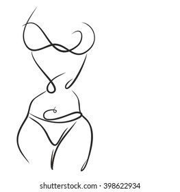 VECTOR 
stylish  original hand-drawn graphic with beautiful young   girl model for design. Fashion, style, youth, fitness, sports, beauty. Graphic, sketch, drawing. Sexy body.
