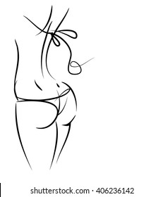 VECTOR 
stylish  original hand-drawn graphic with beautiful young   girl model for design. Fashion, style, youth, fitness, sports, beauty. Graphic, sketch, drawing. Sexy body.

