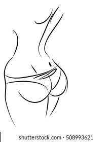 VECTOR 
stylish  original hand-drawn graphic with beautiful young   girl model for design. Fashion, style, youth, fitness, sports, beauty. Graphic, sketch, drawing. Sexy body.
