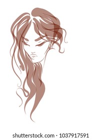 VECTOR 
stylish  original hand-drawn graphics portrait  with beautiful young attractive girl model for design. Fashion, style,    beauty . Graphic, sketch drawing. Sexy  woman


