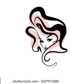 VECTOR 
stylish  original hand-drawn graphics portrait  with beautiful young attractive girl model for design. Fashion, style,    beauty . Graphic, sketch drawing. Sexy  woman


