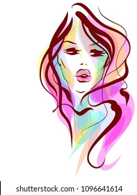 VECTOR 
stylish  original hand-drawn graphics portrait  with beautiful young attractive girl model for design. Fashion, style,    beauty . Graphic, sketch drawing.  
logotype

