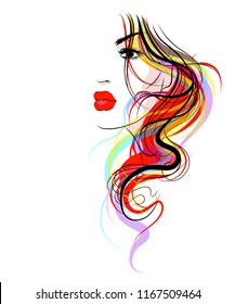 VECTOR 
stylish  original hand-drawn graphics portrait  with beautiful young attractive girl model for design. Fashion, style,    beauty . Graphic, sketch drawing.  
logotype
